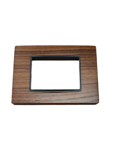 Vimar 20653.34 Klassische 3-Modul-Platte aus Burma-Teakholz